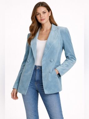 JNSQ Elegant Blue Women's Blazer WITH TOP  SIZE 4 USED LIKE NEW